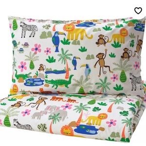 IKEA NATTHÄGER Twin Duvet Cover Set Hannah Wilcox Jungle Print